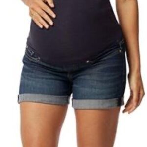 Signature Levi Strauss Womens Maternity Mid-Rise Shortie ShortsDenim Shorts - S